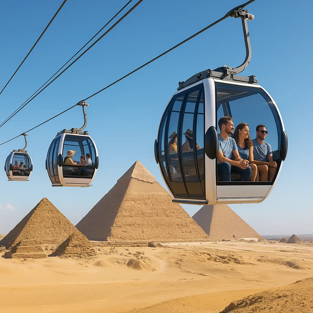 تلفريك الأهرامات: مصر تطلق أول خط نقل جوي سياحي يربط المتحف الكبير بهضبة الجيزة في صفقة تاريخية