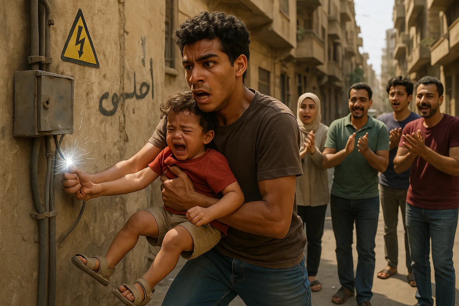 بالفيديو كاميرا ترصد لحظة إنقاذ طفل من موت محقّق في مصر