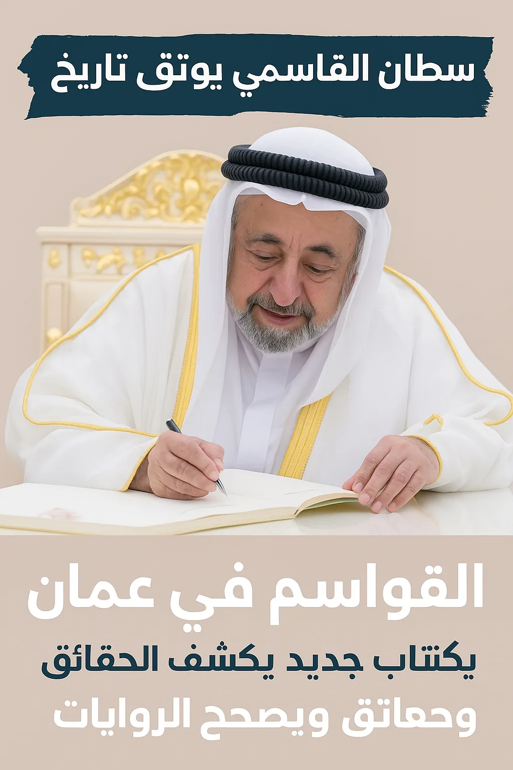 سلطان القاسمي يوثّق تاريخ “القواسم في عُمان” بكتاب جديد يكشف الحقائق ويصحّح الروايات