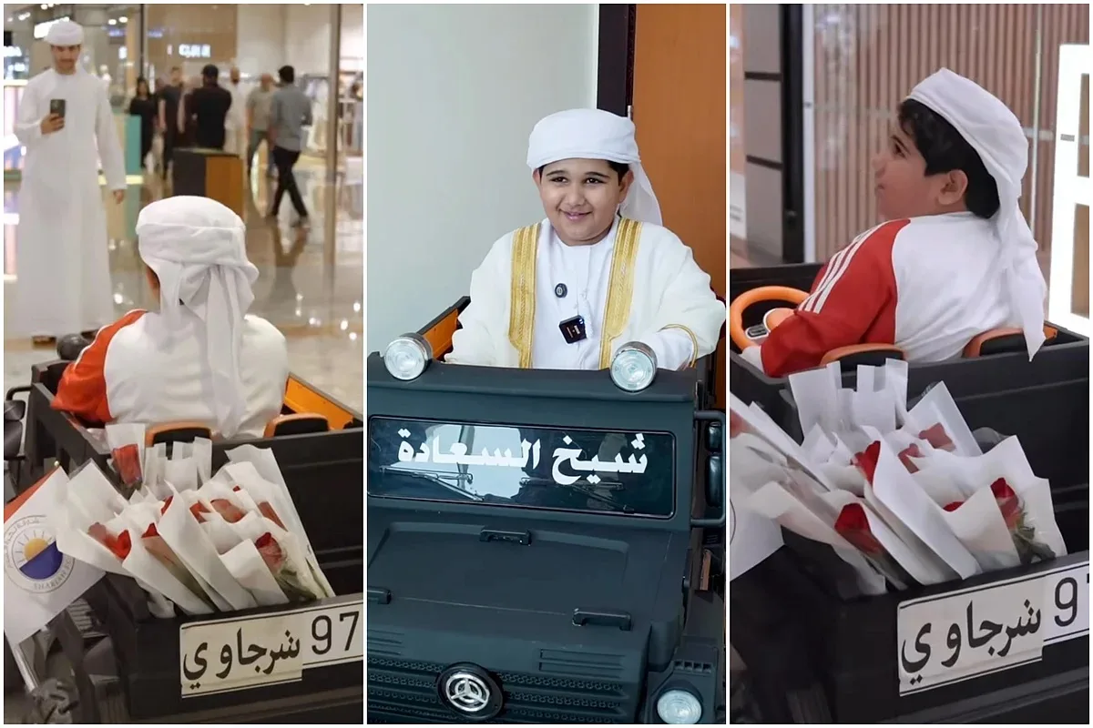 شيخ السعادة الصغير يلتقي راشد النعيمي في لقاء يحتفي بنشر الإيجابية