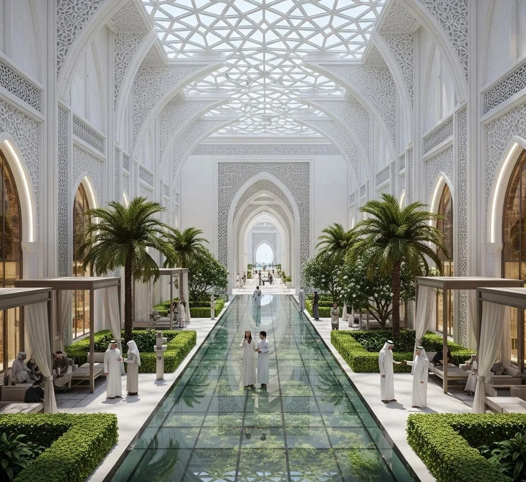 قطر تكشف عن أطول ممر سياحي مكيف عالمياً: راحة فاخرة في قلب الصحراء.