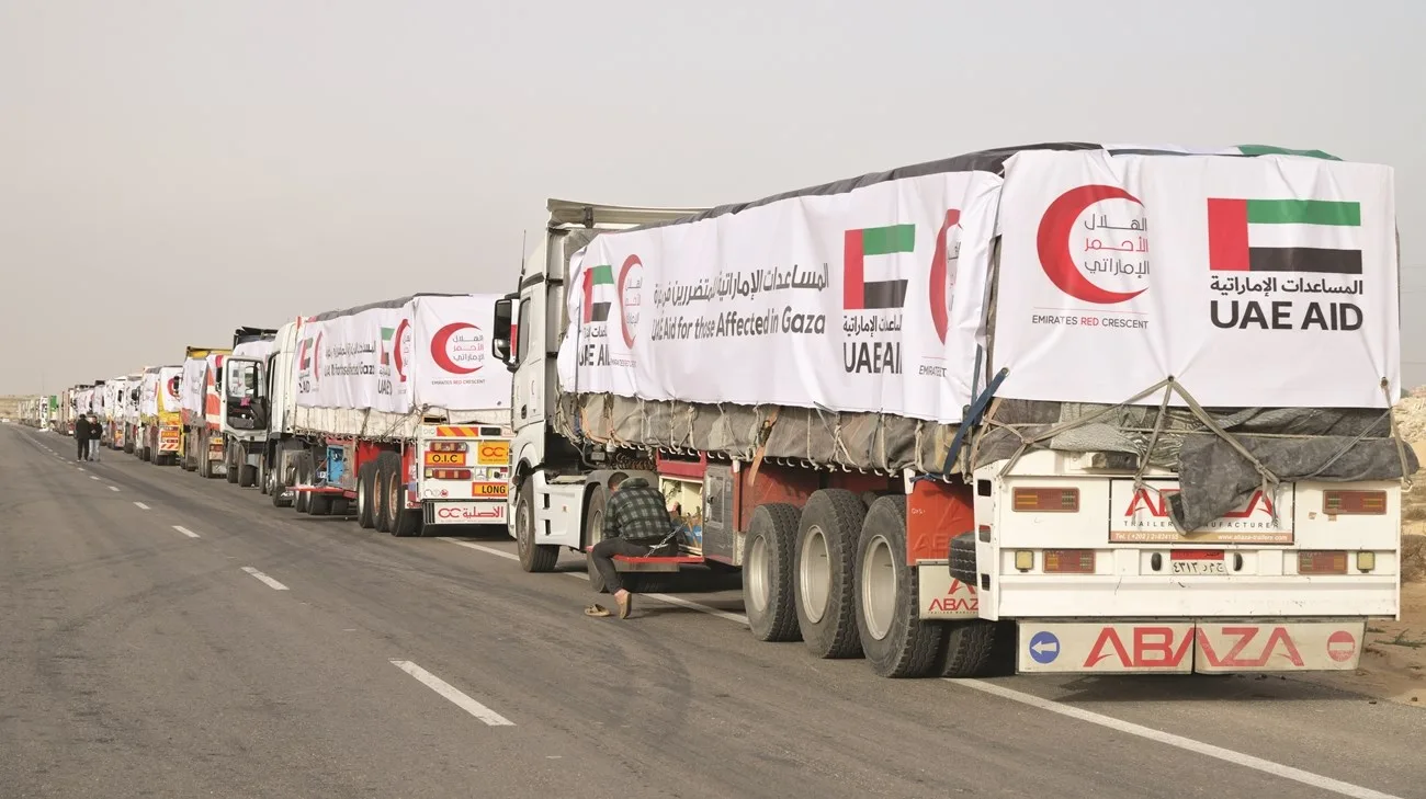 جهود الإمارات في غزة لتأمين المساعدات الإنسانية