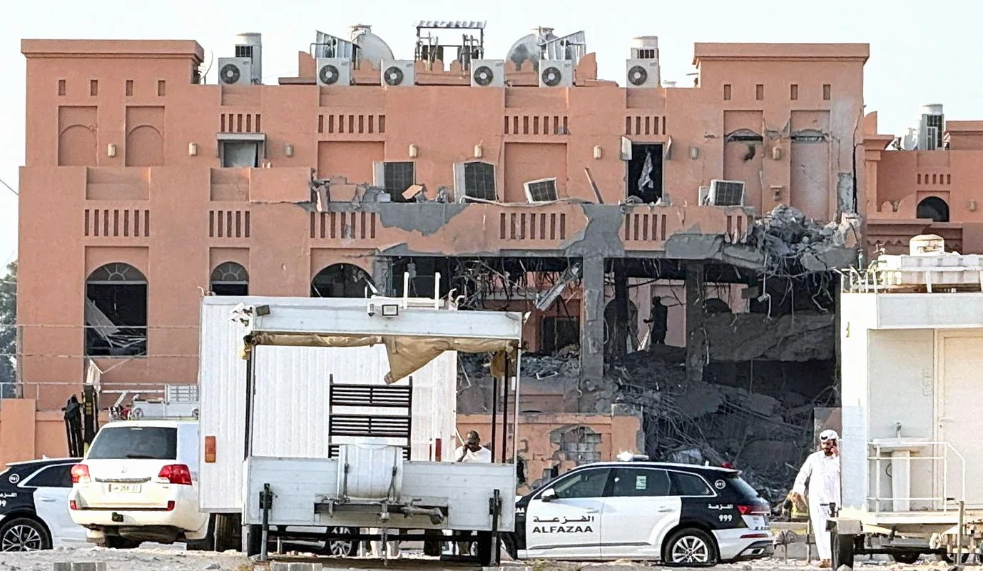 مبنى تعرض للقصف الإسرائيلي في قطر