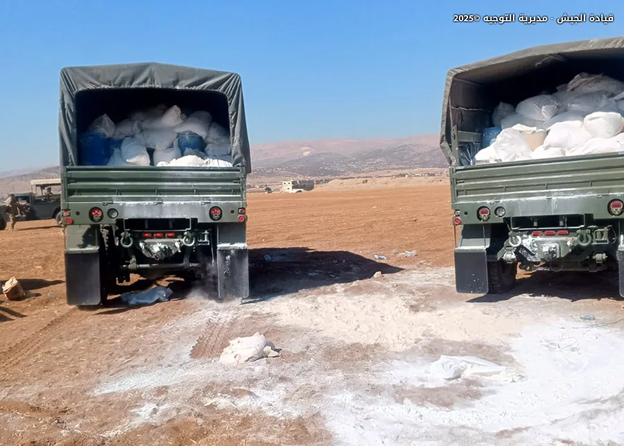 الجيش اللبناني يضبط 64 مليون حبة كبتاغون في بعلبك