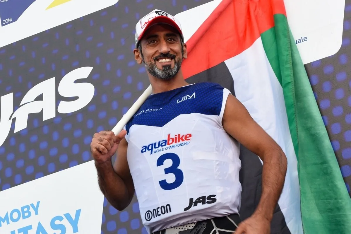 راشد الملا أثناء المنافسة في إيطاليا