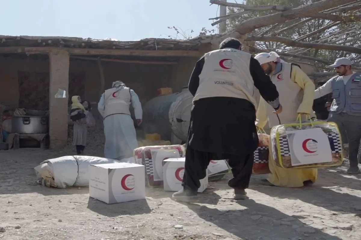 توزيع المساعدات الإماراتية في أفغانستان