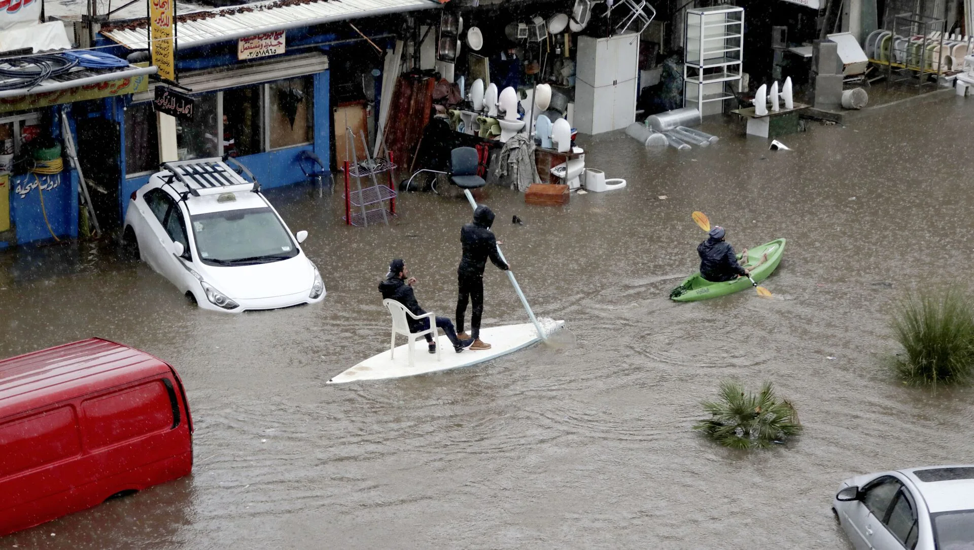 غرق شوارع لبنان