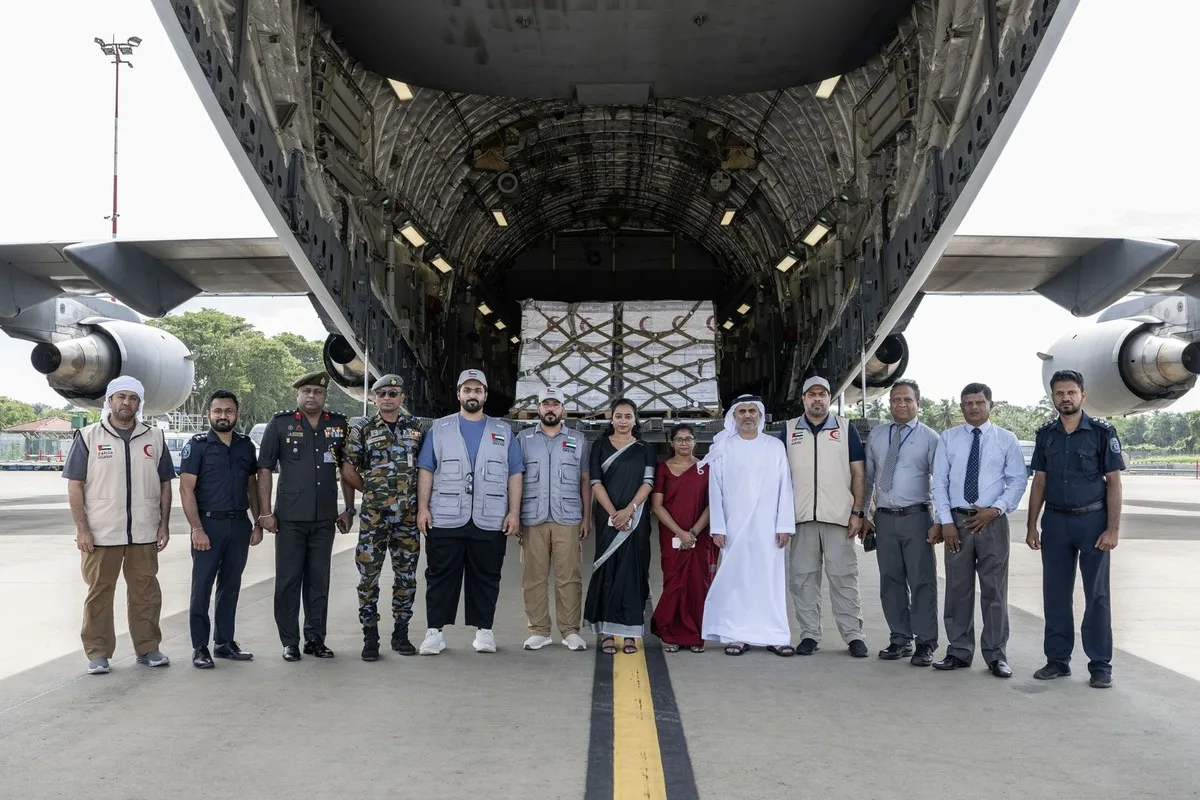 وصول طائرة المساعدات الإنسانية الثامنة إلى سريلانكا ضمن الجسر الجوي الإماراتي