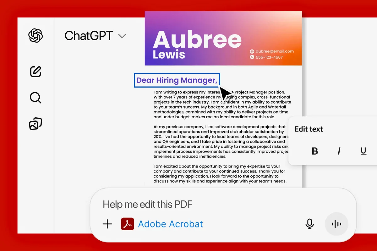ChatGPT يطرح ميزة تعديل الصور وملفات PDF بالتعاون مع أدوبي