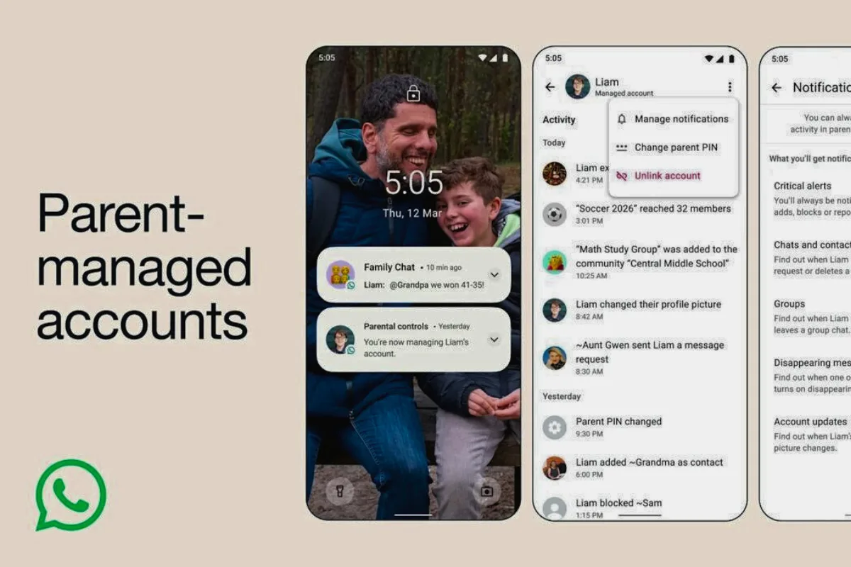 واتساب يطلق حسابات للأطفال دون 13 عامًا بإشراف الوالدين