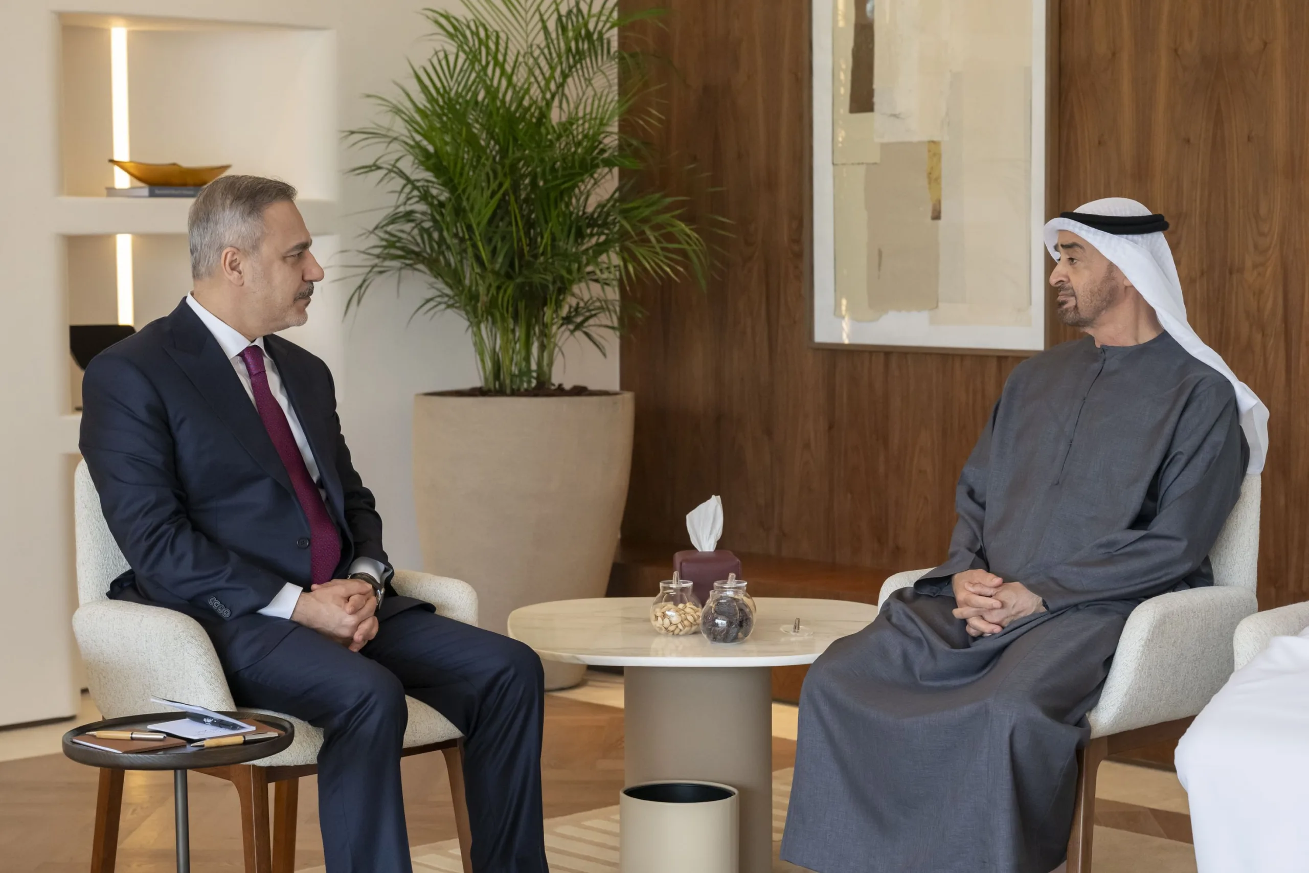 رئيس الإمارات يستقبل وزير الخارجية التركي