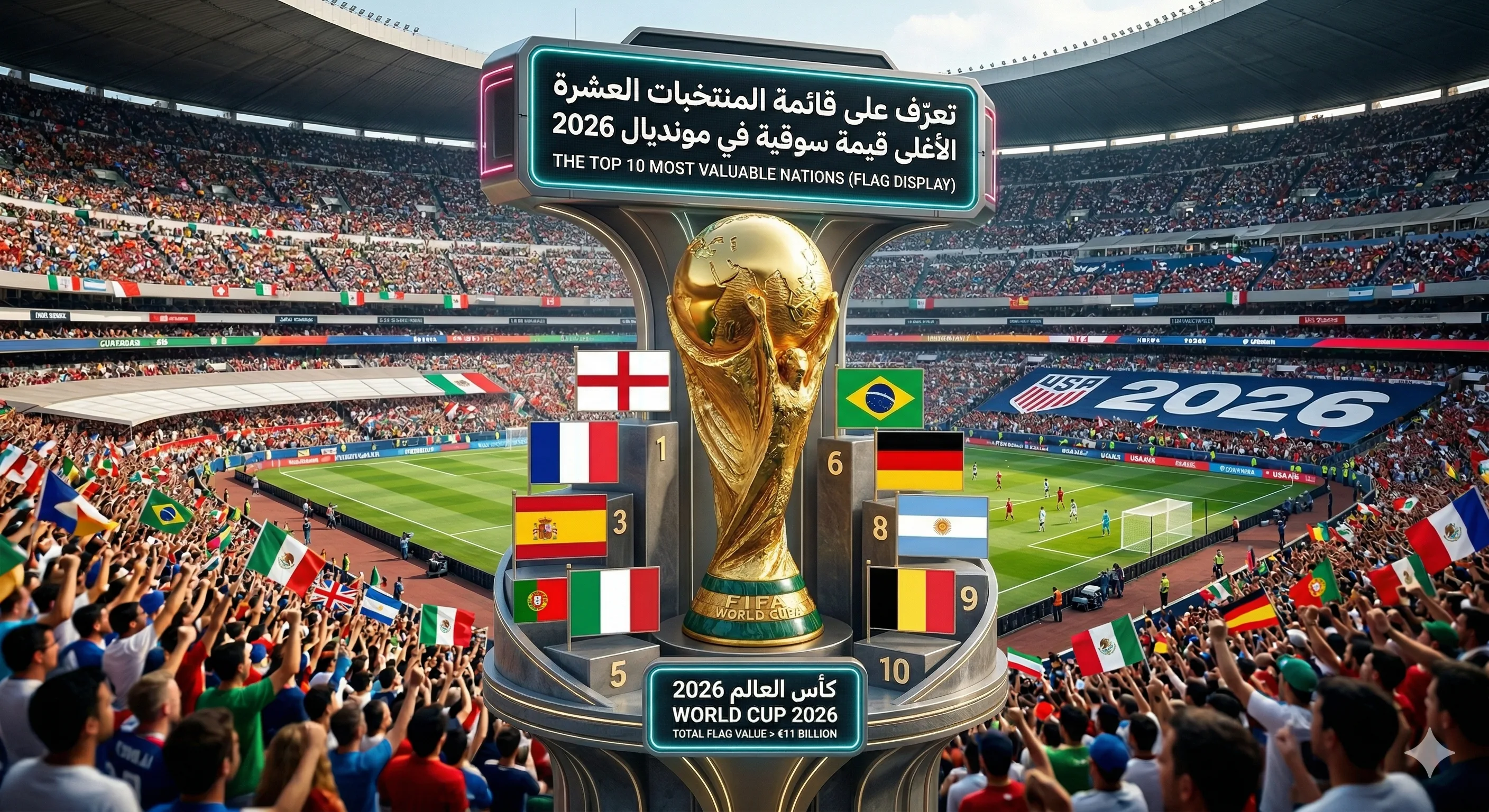 تعرّف على قائمة المنتخبات العشرة الأغلى قيمة سوقية في مونديال 2026