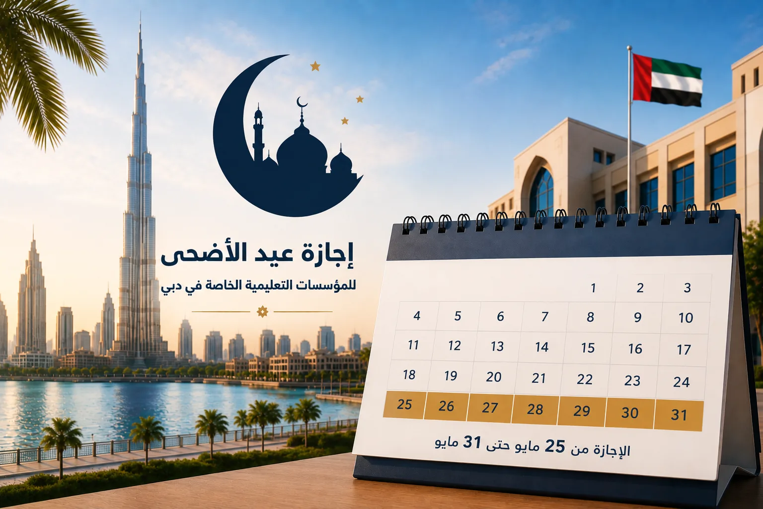 هيئة المعرفة بدبي: إجازة عيد الأضحى للمؤسسات التعليمية الخاصة تبدأ 25 مايو