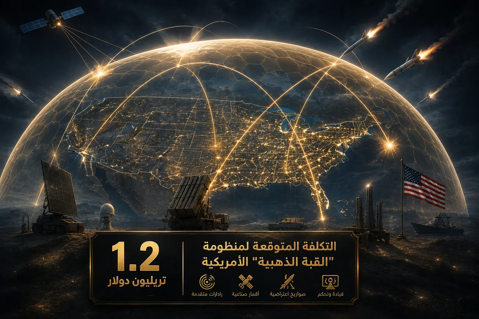 1.2 تريليون دولار التكلفة المتوقعة لمنظومة “القبة الذهبية” الأمريكية