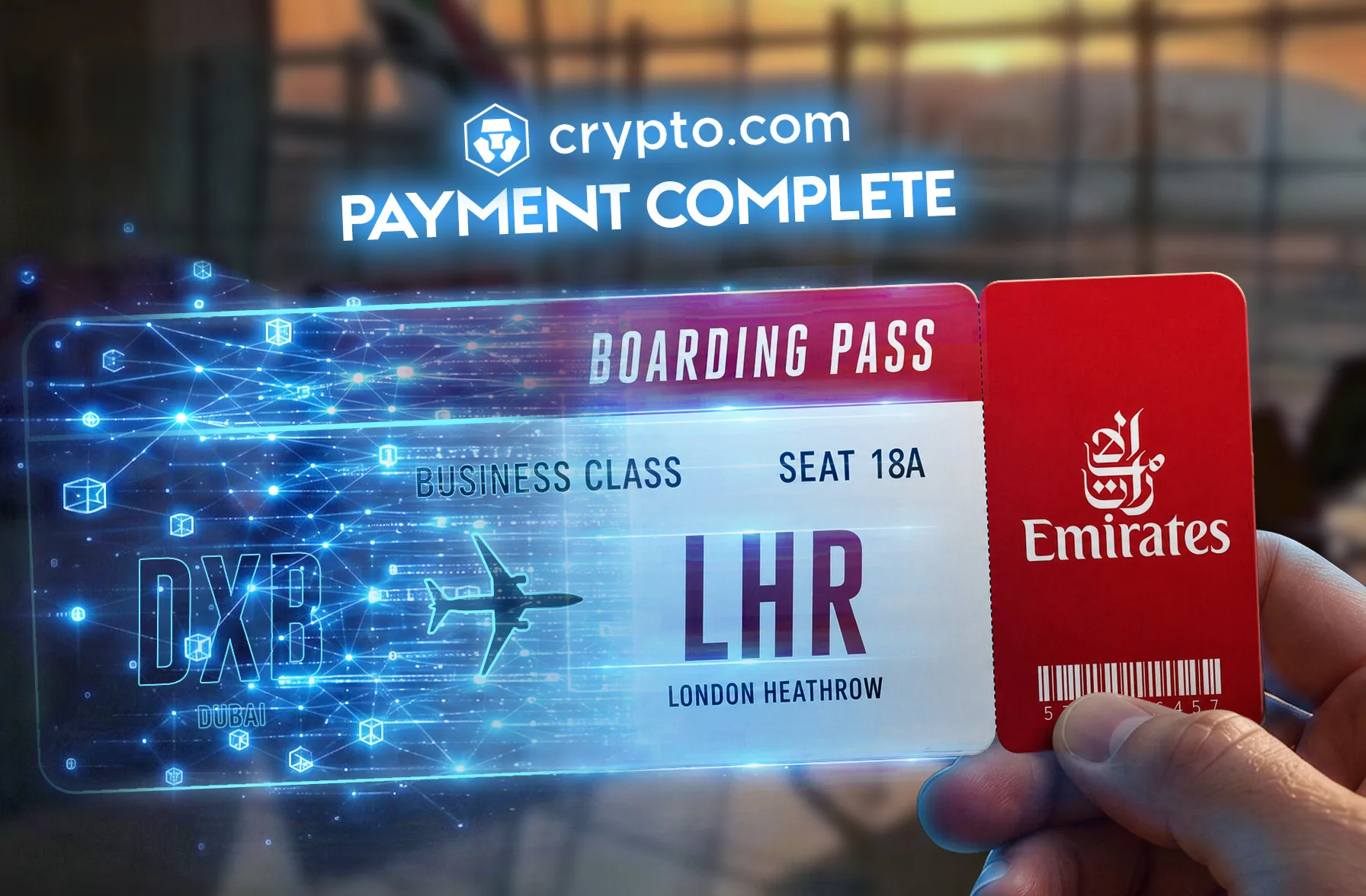 طيران الإمارات تتيح الدفع عبر Crypto.com عند حجز الرحلات
