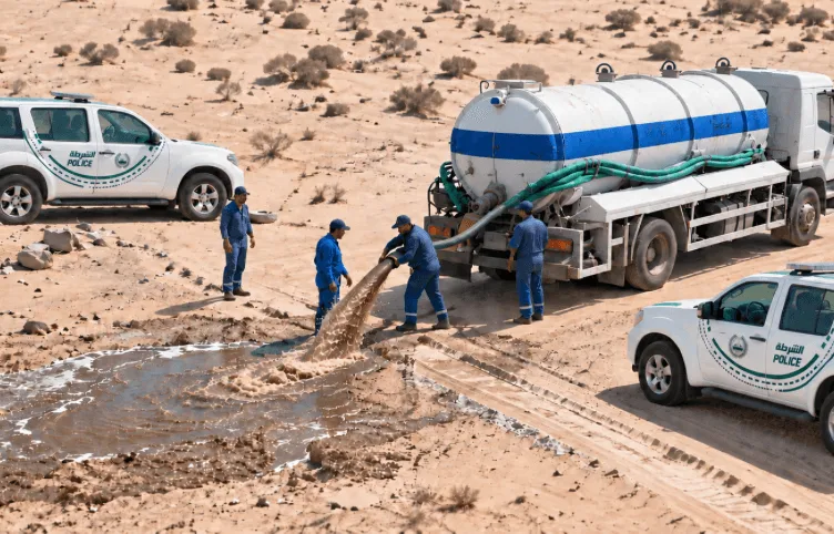 شرطة دبي تضبط 17 صهريجاً وتوقف 18 متهماً بجرائم بيئية